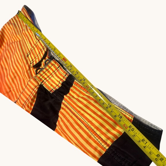 Billabong Rising Sun Board Shorts Mens XXL 42 44 Orange Black Y2K Surf - Picture 10 of 16